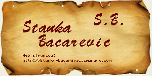 Stanka Bačarević vizit kartica